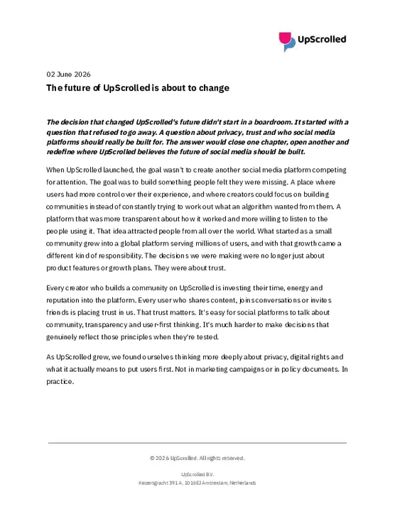 2 June 2026 - UpScrolled -The future of UpScrolled is about to change.pdf